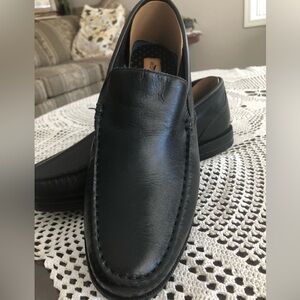 Mens Rockport Black Leather Loafers